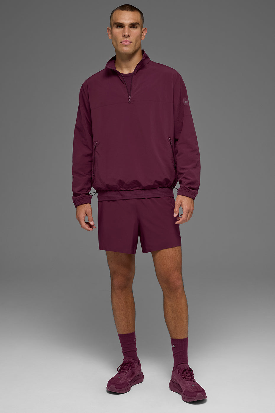 Light Weight Takeaway Track Pullover - Burgundy