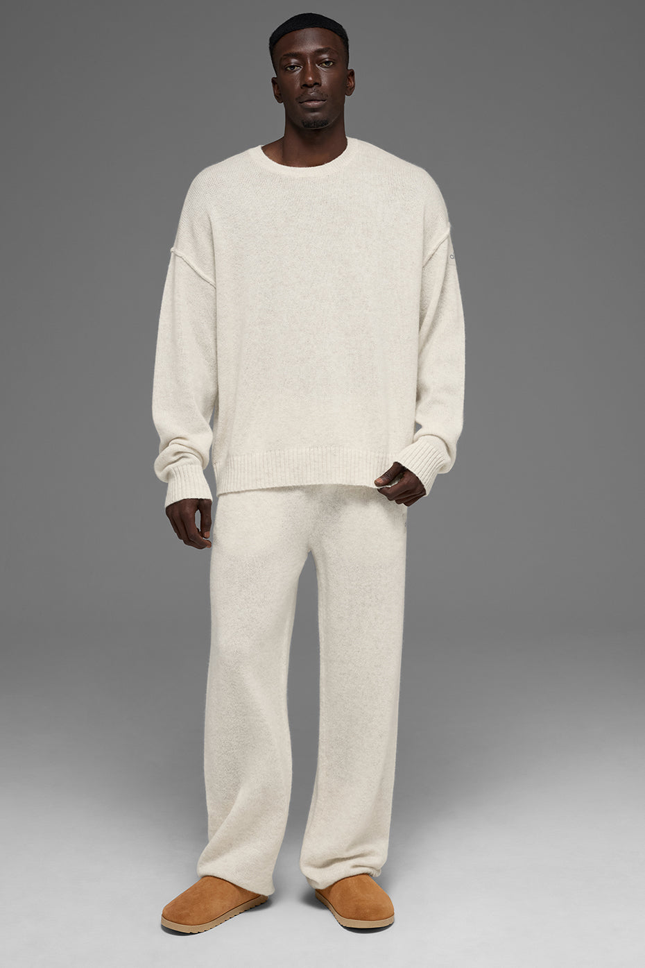 Unisex Wool Cashmere New Class Crewneck Sweater - Bone Heather