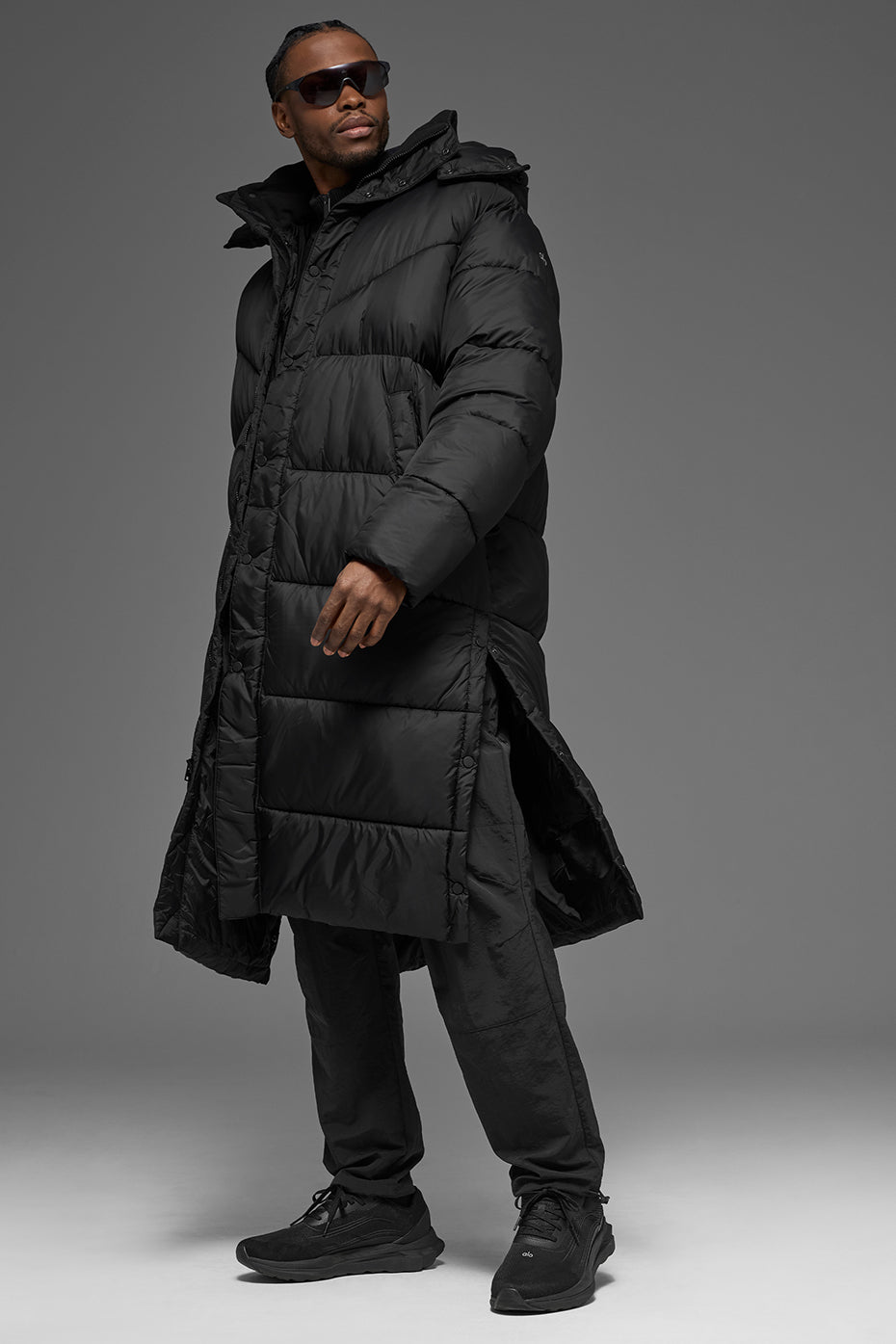 Gold Rush Puffer Trench - Black