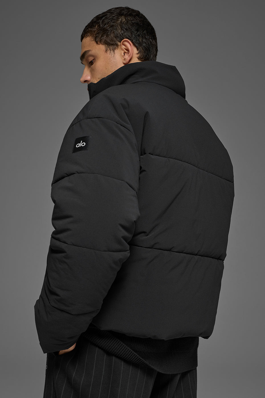 Stretch Woven Street Puffer - Black